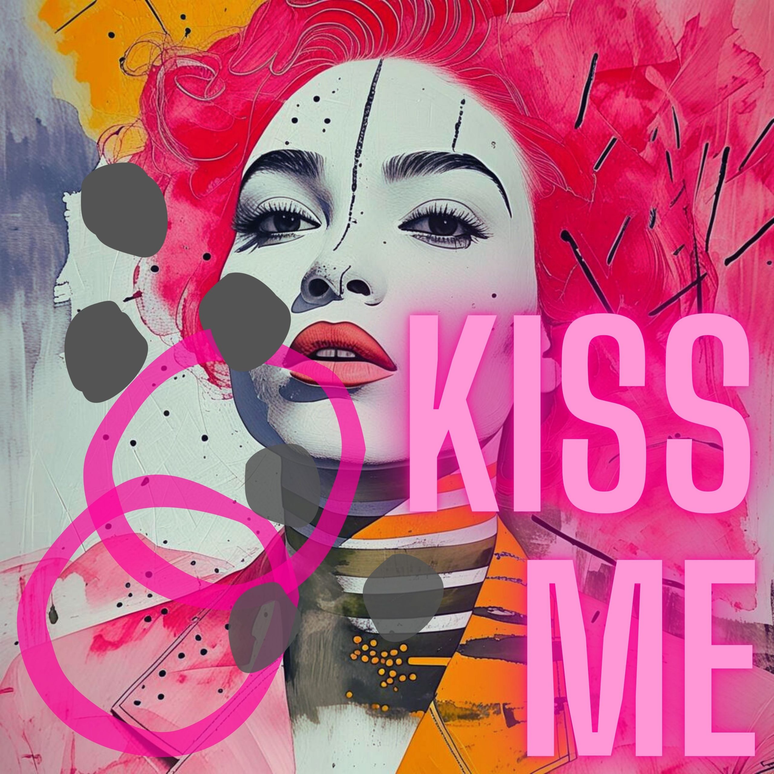 Print "Kiss me" 50x50 cm